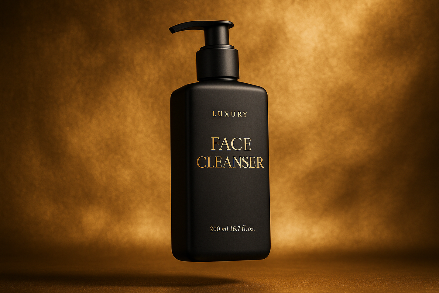 balck bottle luxury af but background shoul be luxury gold